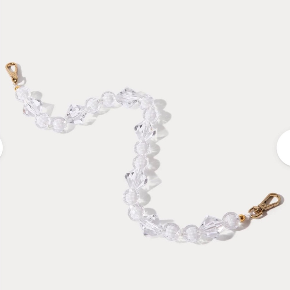 Bandolier Clear Beaded Phone Strap with Gold Accent - Picture 3 of 5